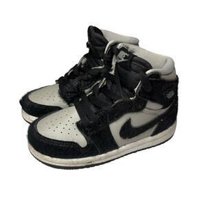 Nike Jordan 1 Retro High OG (TD) Shoes Toddler Kids 7C Gray/Black FB1313-001